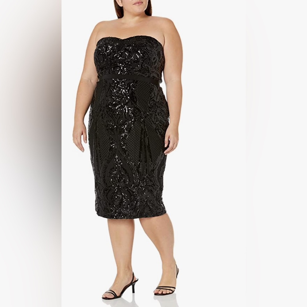 City Chic Sophia Sequin Strapless Gown
